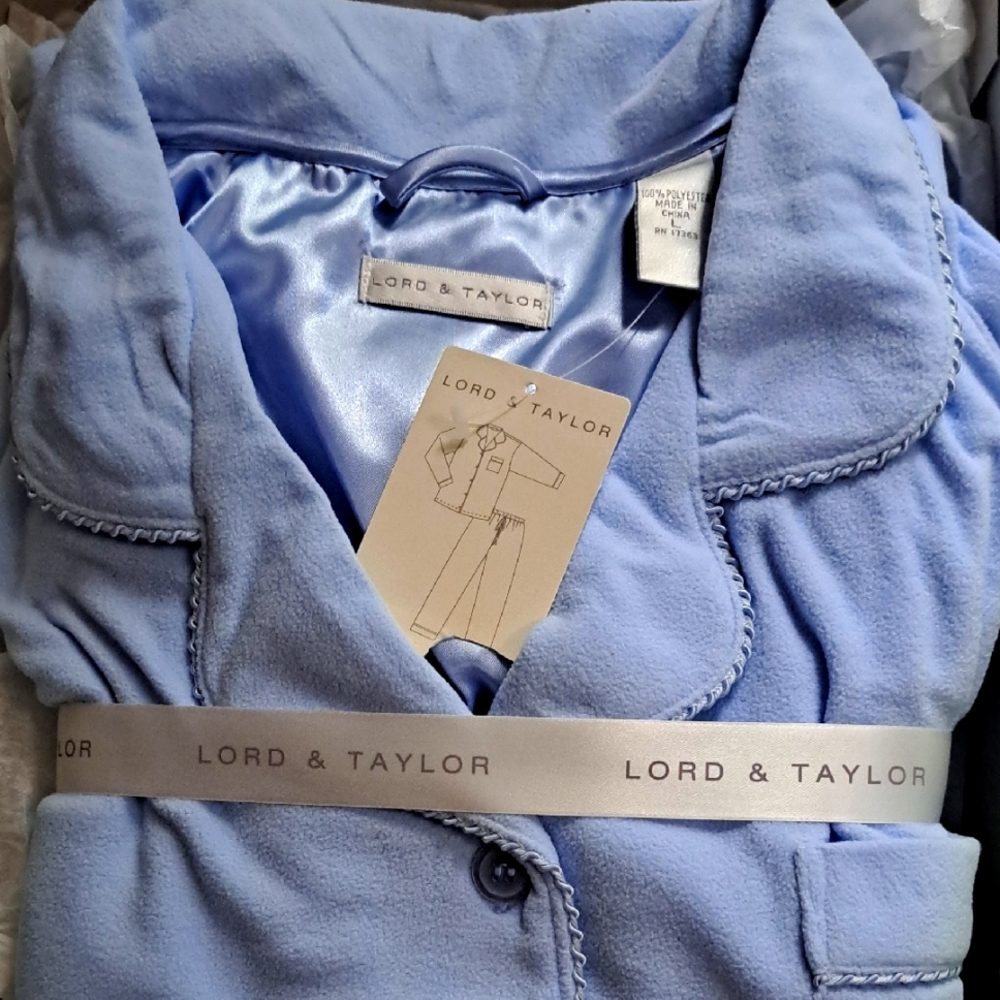 Lord & Taylor Blue Pajama Set Size Large New